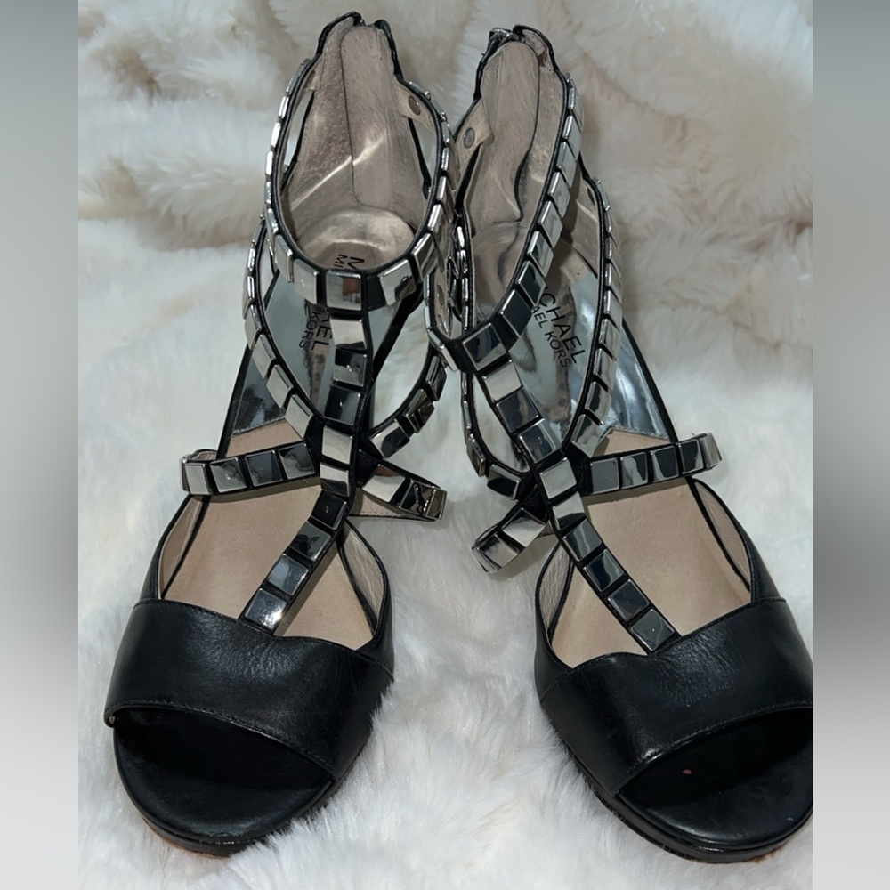 Michael Kors Black Studded Heels. Size 9